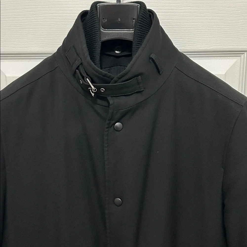 Men's Italian size 52 slim Loro Piana Storm System Wool Black Coat w/gilet - Picture 4 of 7